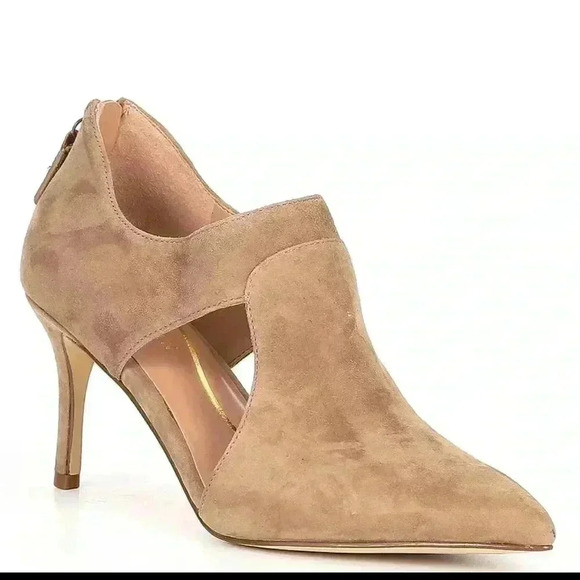 Cole Haan Ina Suede Cut-Out Shooties-Tan Suede Size 7.5-NEVER WORN - Picture 1 of 9